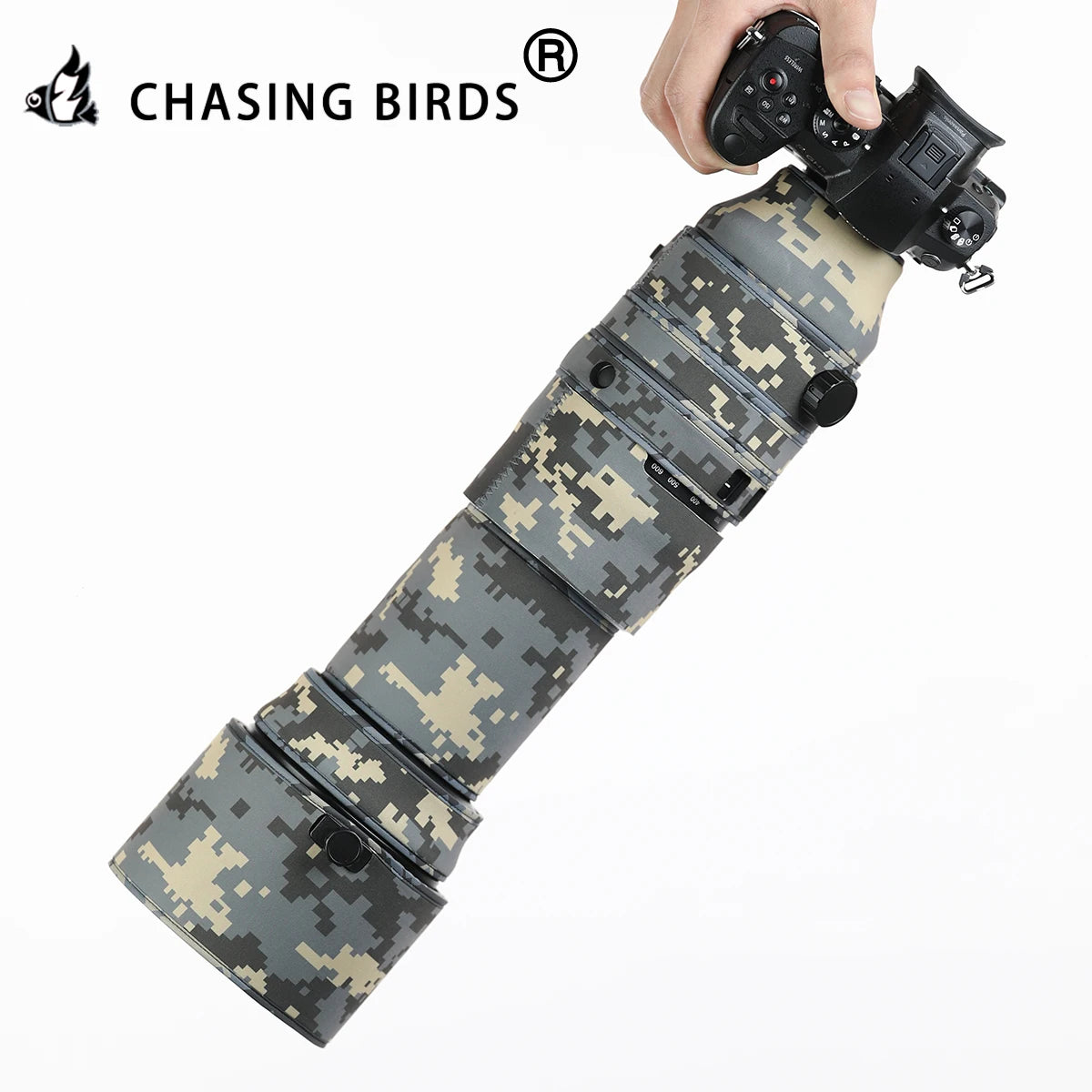 CHASING BIRDS camouflage lens coat for OLYMPUS 150-600mm F5-6.3 IS ED MSC waterproof and rainproof lens sleeve protective cover