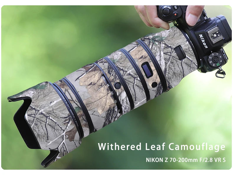 CHASING BIRDS camouflage lens coat for NIKON Z 70-200mm F2.8 VR S waterproof and rainproof protective cover z 70200 lens cover