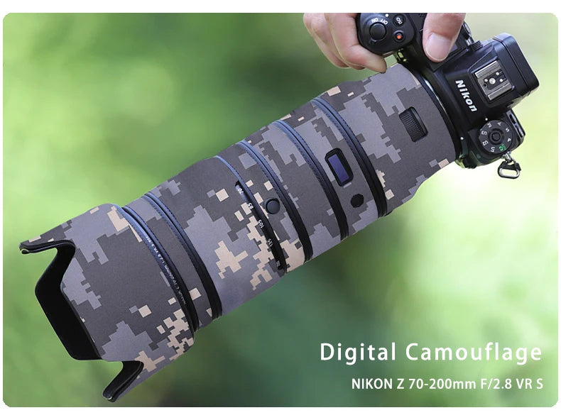 CHASING BIRDS camouflage lens coat for NIKON Z 70-200mm F2.8 VR S waterproof and rainproof protective cover z 70200 lens cover
