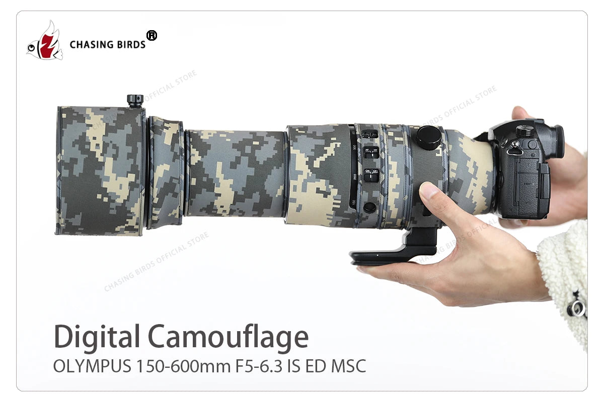 CHASING BIRDS camouflage lens coat for OLYMPUS 150-600mm F5-6.3 IS ED MSC waterproof and rainproof lens sleeve protective cover