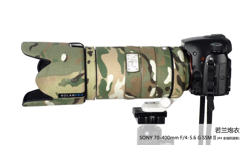 ROLANPRO Lens Camouflage Coat Rain Cover for Sony SONY 70-400mm F/4-5.6 G SSM II Lens Protective Case For Sony SLR camera Lens