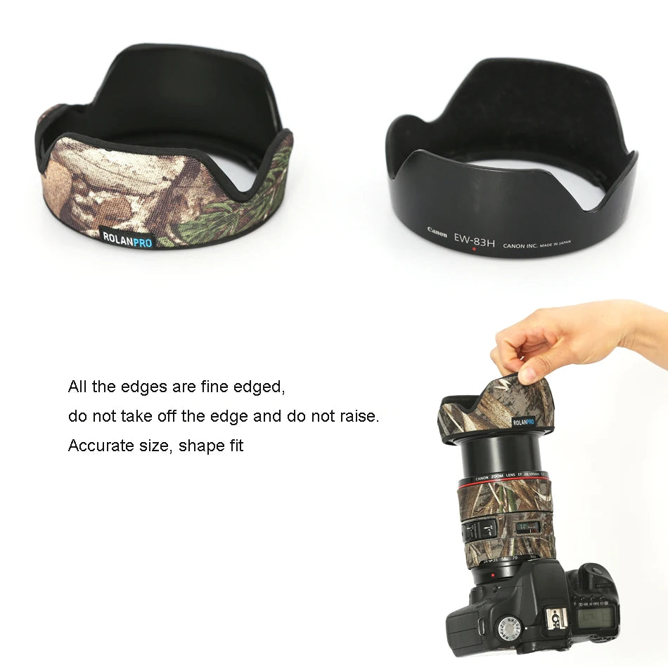 ROLANPRO Lens Coat for Canon EF 24-105mm f4L IS USM Camouflage Rain Cover Lens Protective Sleeve Guns Case Photography Clothing