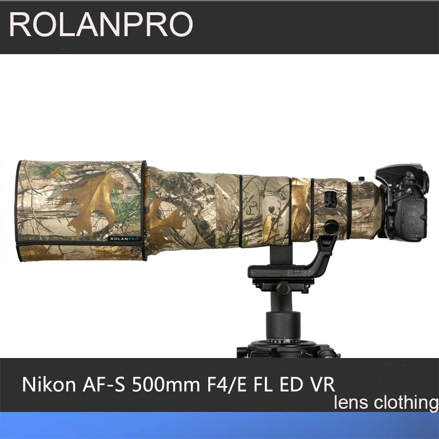 ROLANPRO Waterproof Lens Coat for Nikon AF-S 500mm F/4E FL ED VR Lens Protective Sleeve Guns Case Canon 500mm f4e DSRL FOTO Bag