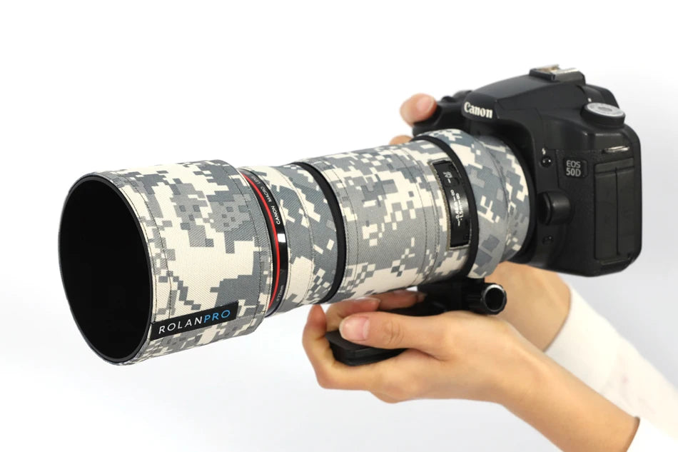ROLANPRO Lens Coat for Canon EF 180mm f3.5L USM Camouflage Rain Cover Lens Sleeve Guns Case Photography Clothing