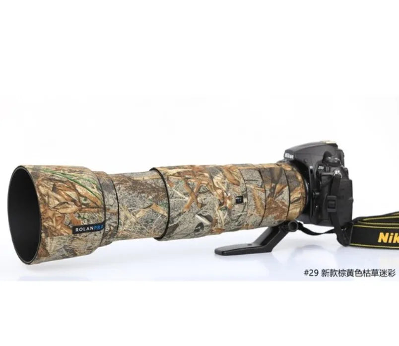 ROLANPRO Camera Lens Coat Camouflage Rain Cover For Nikon AF-S 200-500mm F5.6E ED VR Protective Case Guns Sleeve Lens's Hood Cap