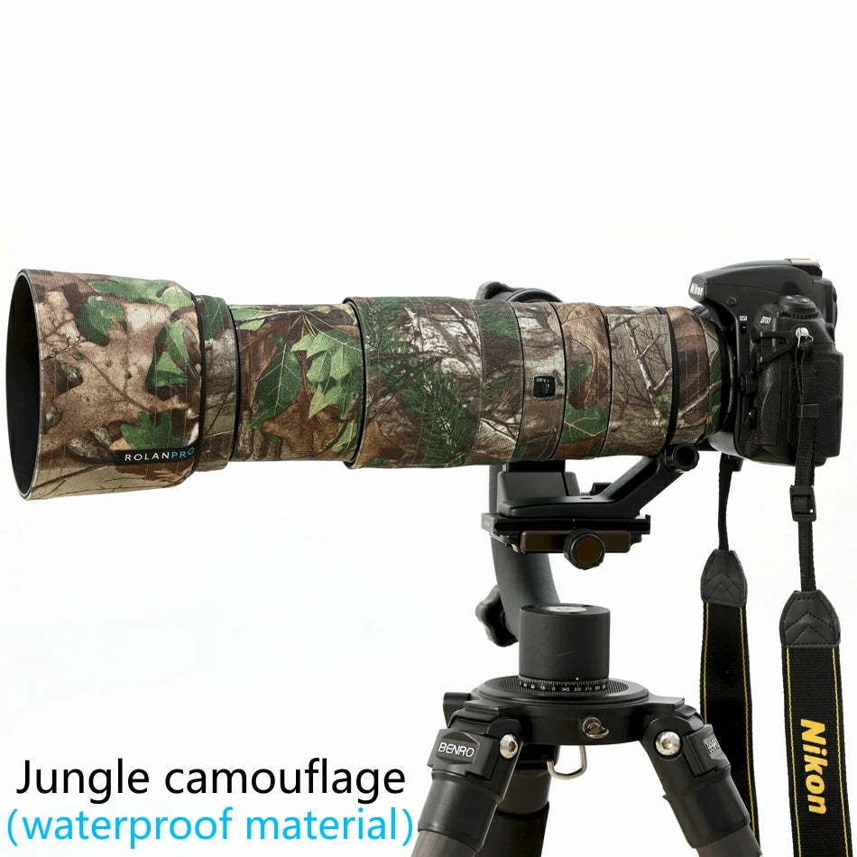 ROLANPRO Camera Lens Coat Camouflage Rain Cover For Nikon AF-S 200-500mm F5.6E ED VR Protective Case Guns Sleeve Lens's Hood Cap