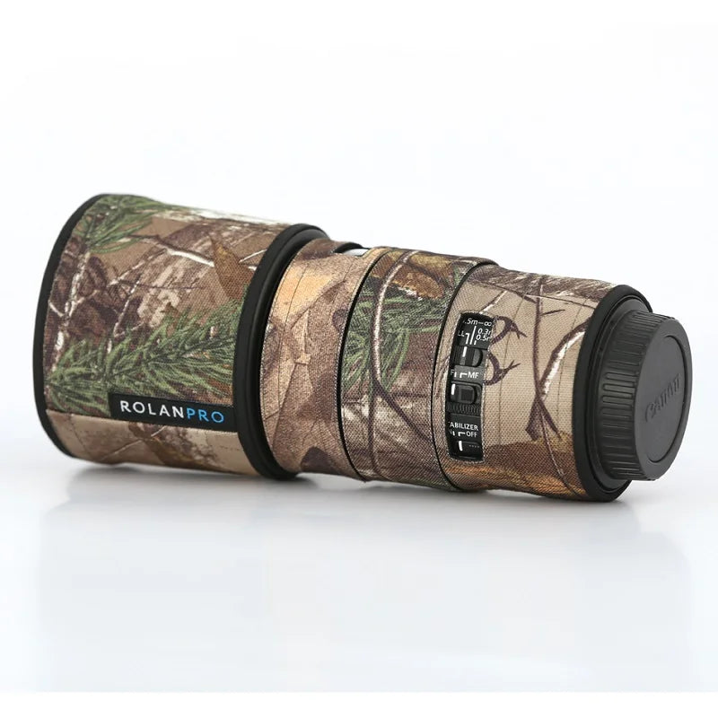 ROLANPRO Lens Cover for Canon EF 100mm f2.8L IS USM Camouflage Rain Cover Lens Sleeve Guns Case Photography Clothing