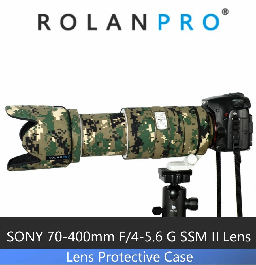 ROLANPRO Lens Camouflage Coat Rain Cover for Sony SONY 70-400mm F/4-5.6 G SSM II Lens Protective Case For Sony SLR camera Lens