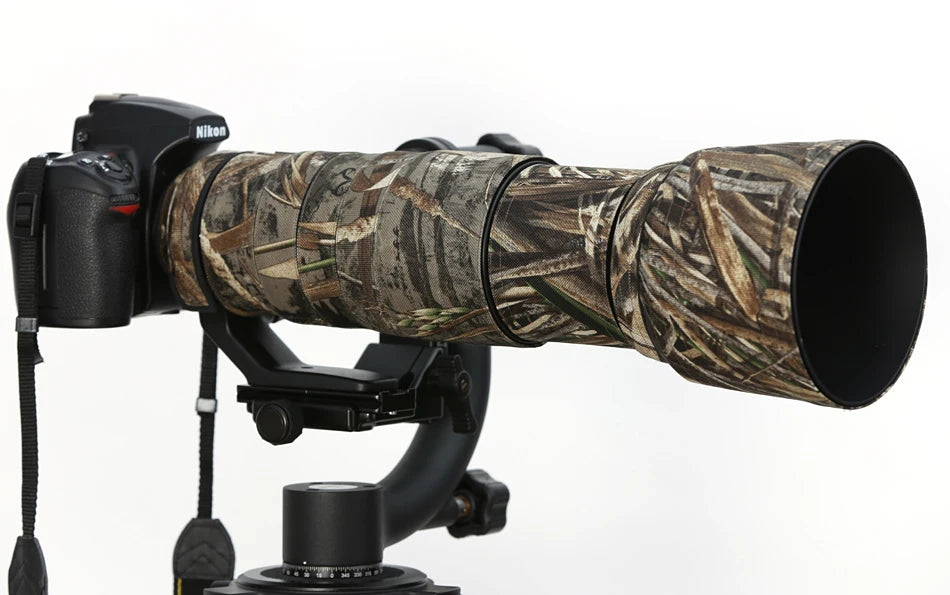 ROLANPRO Camera Lens Coat Camouflage Rain Cover For Nikon AF-S 200-500mm F5.6E ED VR Protective Case Guns Sleeve Lens's Hood Cap