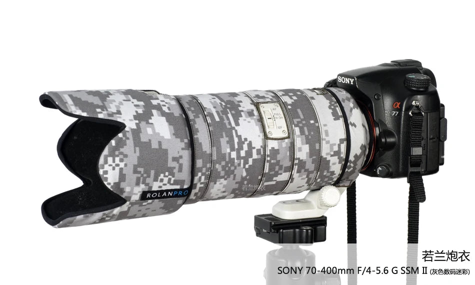ROLANPRO Lens Camouflage Coat Rain Cover for Sony SONY 70-400mm F/4-5.6 G SSM II Lens Protective Case For Sony SLR camera Lens