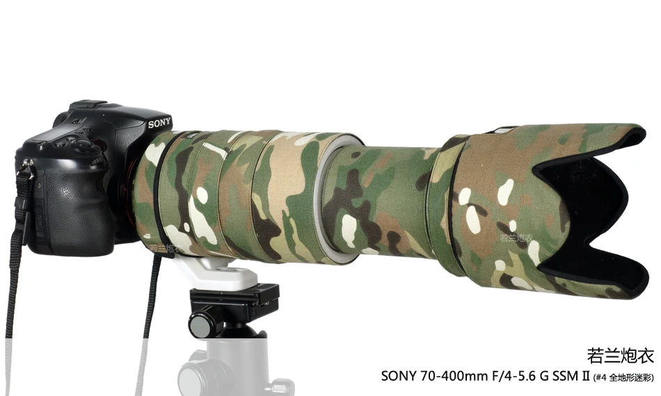 ROLANPRO Lens Camouflage Coat Rain Cover for Sony SONY 70-400mm F/4-5.6 G SSM II Lens Protective Case For Sony SLR camera Lens