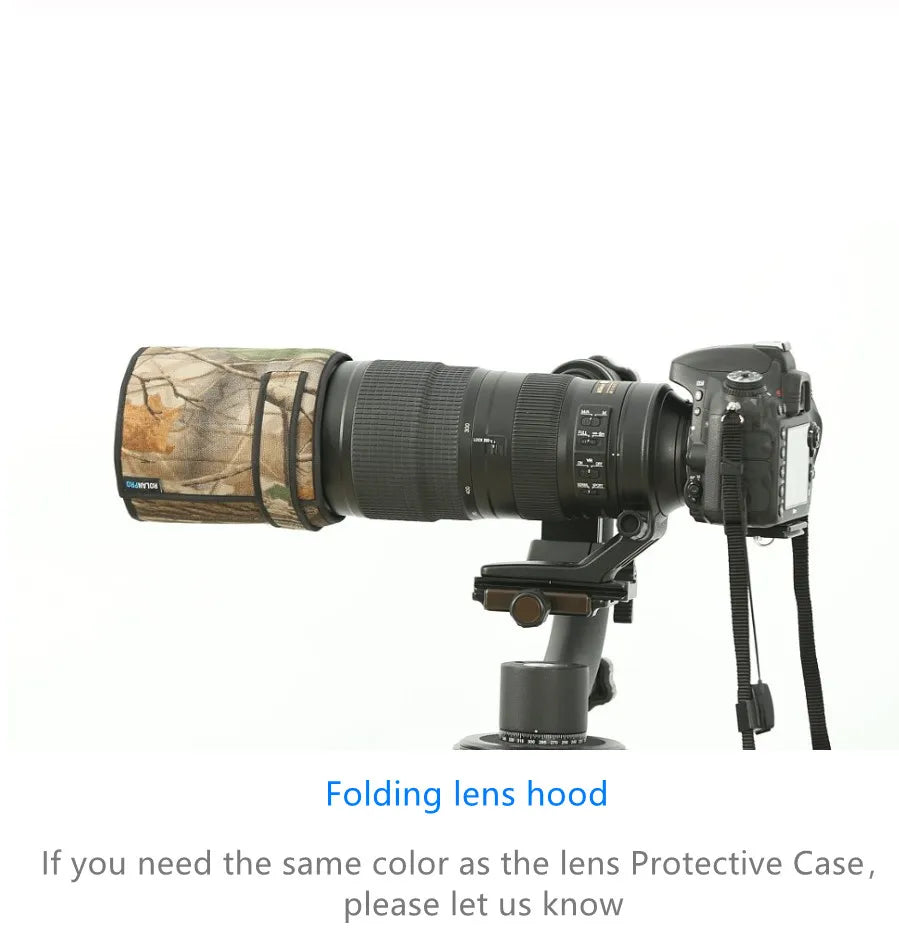 ROLANPRO Camera Lens Coat Camouflage Rain Cover For Nikon AF-S 200-500mm F5.6E ED VR Protective Case Guns Sleeve Lens's Hood Cap
