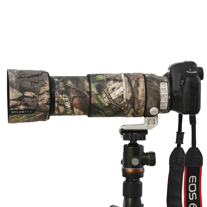 ROLANPRO Camouflage Lens Coat for Canon EF 100-400mm f4.5-5.6 L IS II USM Lens Protective Cover Guns Case Photography Backpack