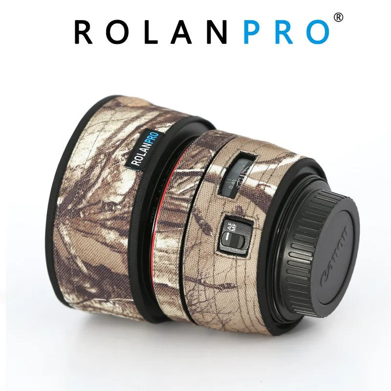 ROLANPRO Lens Coat for Canon EF 50mm f1.2L USM Camouflage Rain Cover Lens Protective Sleeve Guns Case Photography Clothing