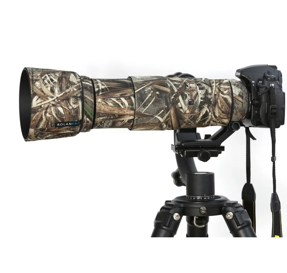 ROLANPRO Camera Lens Coat Camouflage Rain Cover For Nikon AF-S 200-500mm F5.6E ED VR Protective Case Guns Sleeve Lens's Hood Cap