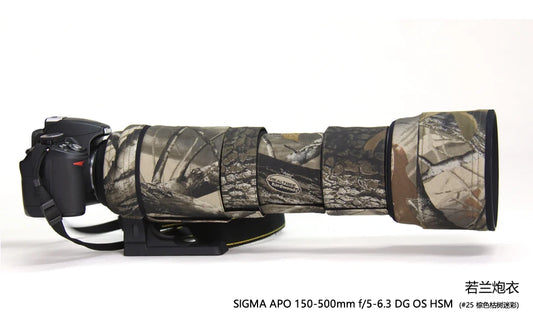 ROLANPRO Camouflage Lens Coat for Sigma APO 150-500mm f/5-6.3 DG OS HSM Guns Case Lens Protective Sleeve Sigma 150 500mm Case