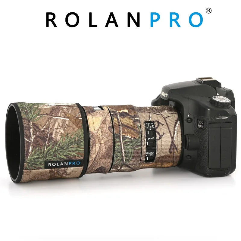 ROLANPRO Lens Cover for Canon EF 100mm f2.8L IS USM Camouflage Rain Cover Lens Sleeve Guns Case Photography Clothing