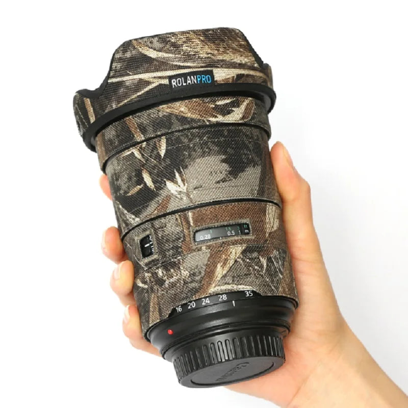 ROLANPRO Lens Coat for Canon EF 16-35mm F/2.8L III USM Camouflage Rain Cover Lens Protective Sleeve Guns Clothing Photography