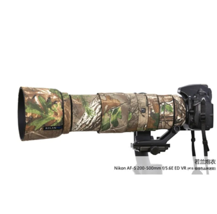 ROLANPRO Camera Lens Coat Camouflage Rain Cover For Nikon AF-S 200-500mm F5.6E ED VR Protective Case Guns Sleeve Lens's Hood Cap