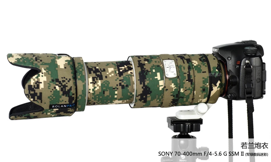 ROLANPRO Lens Camouflage Coat Rain Cover for Sony SONY 70-400mm F/4-5.6 G SSM II Lens Protective Case For Sony SLR camera Lens