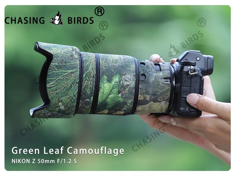 CHASING BIRDS camouflage lens coat for NIKON Z 50 mm F1.2 S waterproof and rainproof lens protective cover