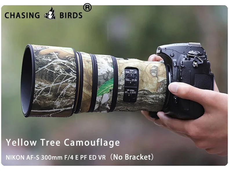 CHASING BIRDS camouflage lens coat for NIKON AF-S 300mm F4 E PF ED VR waterproof and rainproof lens protective cover nikon 300