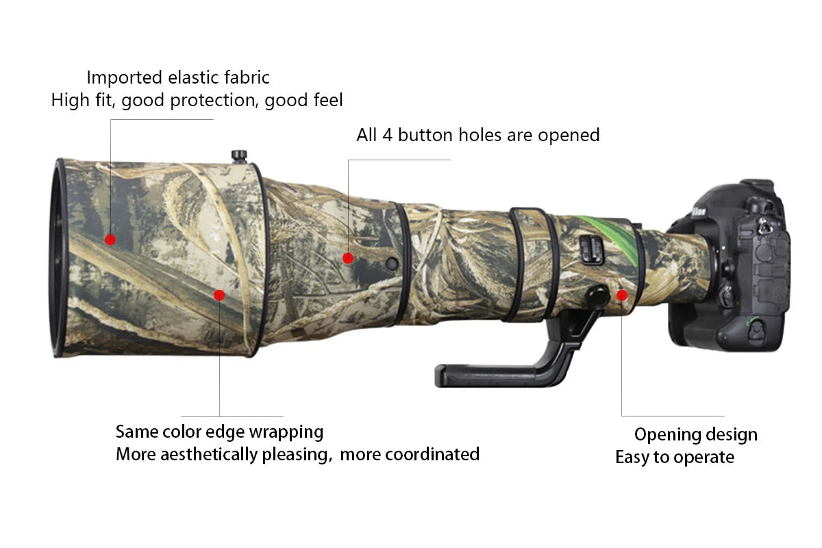 CHASING BIRDS camouflage lens coat for NIKON AF-S 800mm F5.6 E FL ED VR elastic waterproof and rainproof lens protective cover