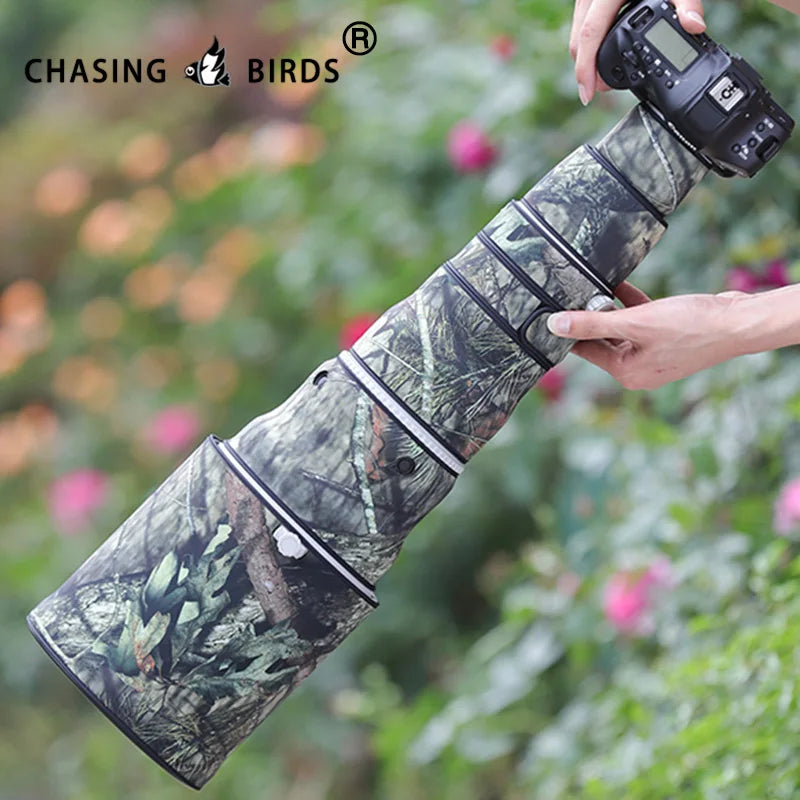 CHASING BIRDS camouflage lens coat for CANON EF 600 mm F4 L IS II USM elastic waterproof and rainproof lens protective cover