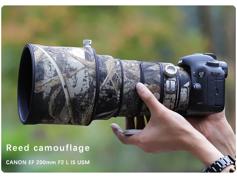 CHASING BIRDS camouflage lens coat for CANON EF 200 mm F2 L IS USM waterproof and rainproof elasticity lens protective cover
