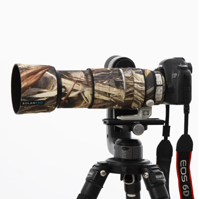 ROLANPRO Camouflage Lens Coat for Canon EF 100-400mm f4.5-5.6 L IS II USM Lens Protective Cover Guns Case Photography Backpack