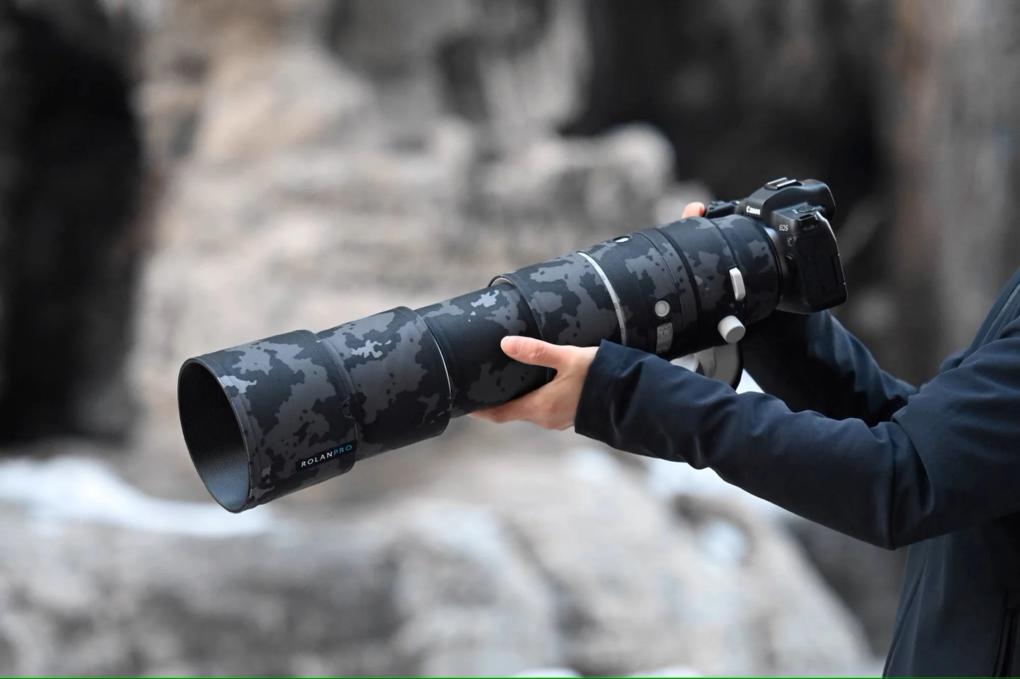 ROLANPRO Waterproof Lens Cover for Canon RF 200-800mm F6.3-9 IS USM Camouflage Rain Cover Lens Protection Sleeve Guns Case