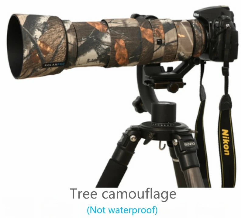 ROLANPRO Camera Lens Coat Camouflage Rain Cover For Nikon AF-S 200-500mm F5.6E ED VR Protective Case Guns Sleeve Lens's Hood Cap