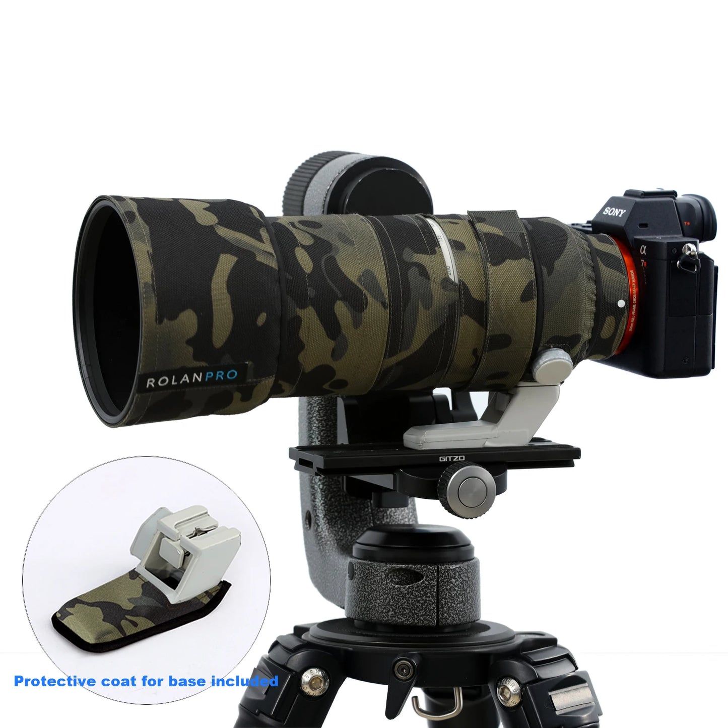ROLANPRO Waterproof Lens Coat for Sony FE 70-200mm F/2.8 GM OSS II Camouflage SEL70200GM2 Lens Protective Case Guns Cover