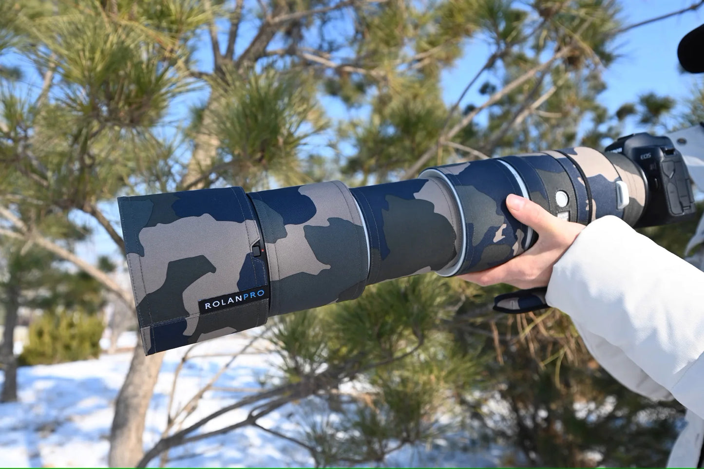 ROLANPRO Waterproof Lens Cover for Canon RF 200-800mm F6.3-9 IS USM Camouflage Rain Cover Lens Protection Sleeve Guns Case