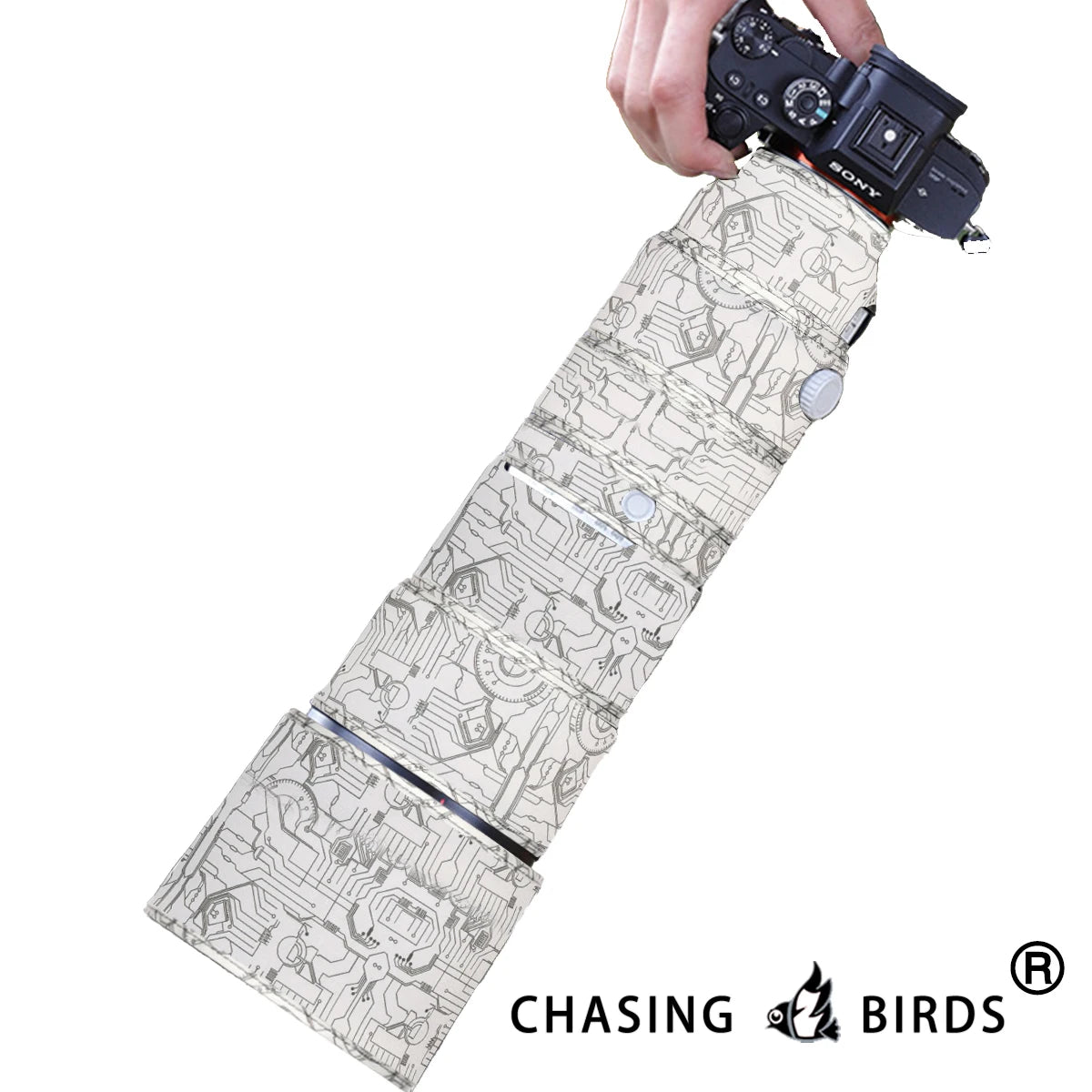 CHASING BIRDS Camouflage Waterproof Lens Coat for Sony FE 200-600mm F5.6-6.3 G OSS Rainproof Lens Protective Cover SEL 200600