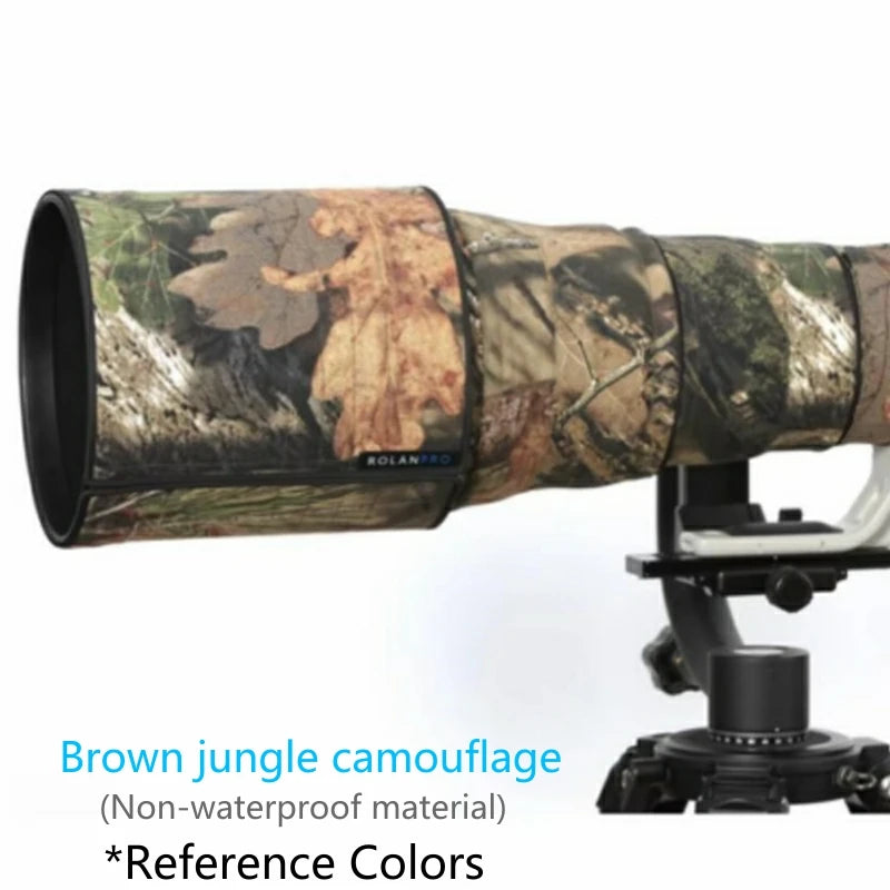 ROLANPRO Camera Lens Coat Camouflage Rain Cover For Nikon AF-S 200-500mm F5.6E ED VR Protective Case Guns Sleeve Lens's Hood Cap