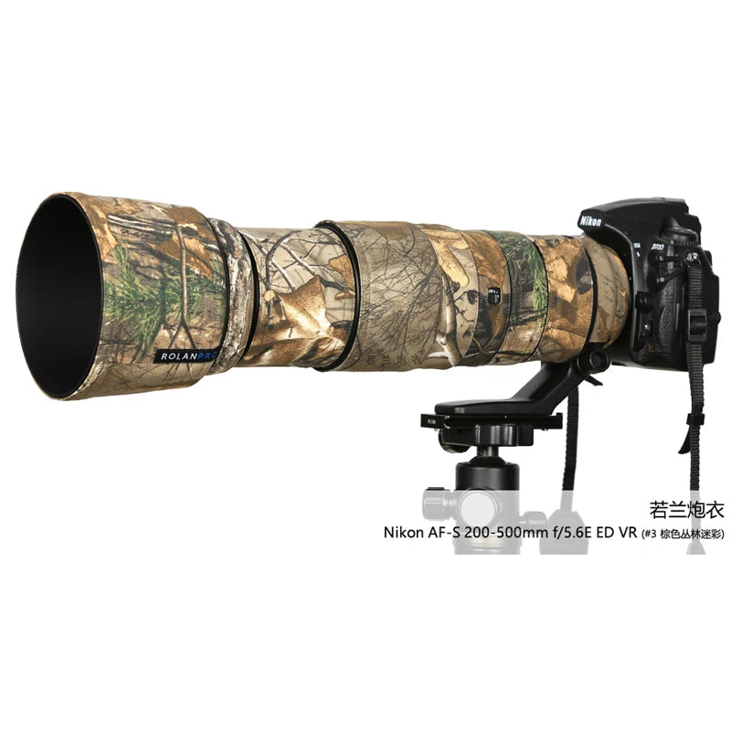 ROLANPRO Lens Cover for Nikon AF-S 200-500mm f/5.6E ED VR Lens Coat Rain Cover Guns Case Protective Sleeve Nikon 200 500mm