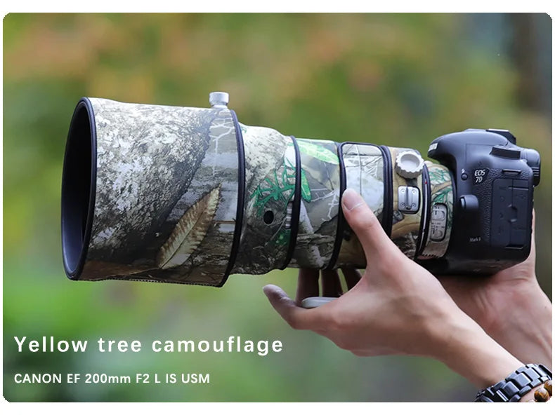 CHASING BIRDS camouflage lens coat for CANON EF 200 mm F2 L IS USM waterproof and rainproof elasticity lens protective cover