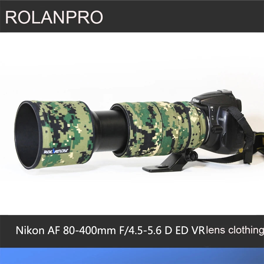 ROLANPRO Waterproof Lens Coat for Nikon AF 80-400mm F/4.5-5.6D ED VR Lens Cover Case Lens Protective Sleeve Rain Cover