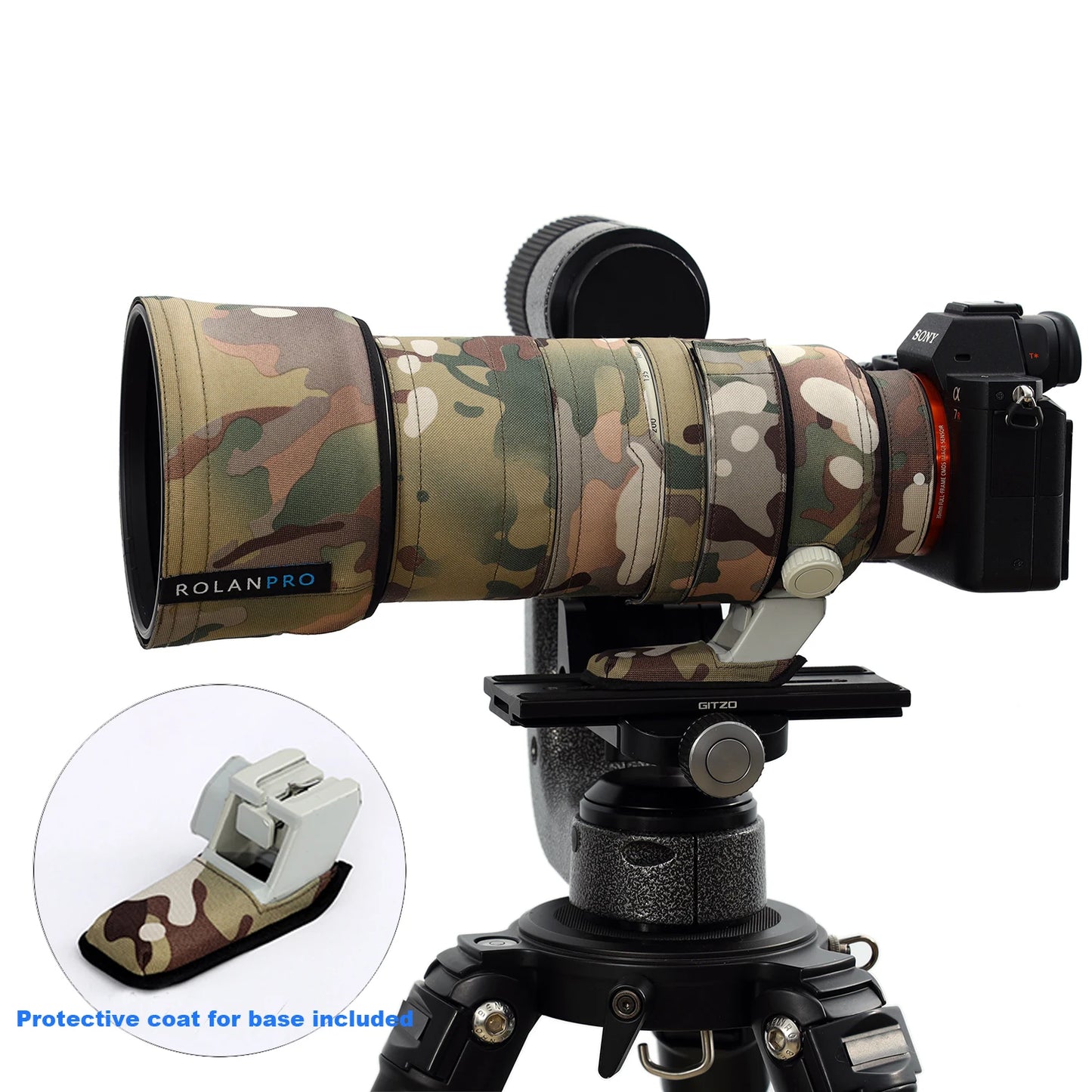 ROLANPRO Waterproof Lens Coat for Sony FE 70-200mm F/2.8 GM OSS II Camouflage SEL70200GM2 Lens Protective Case Guns Cover