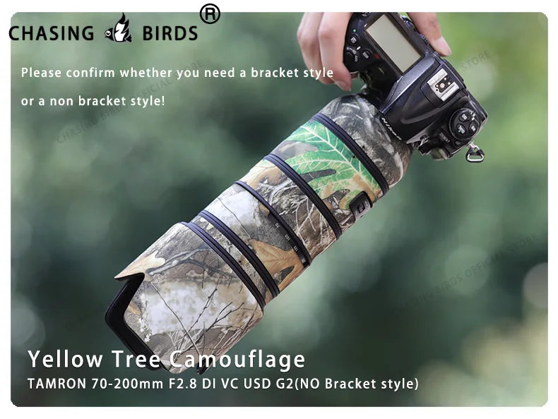 CHASING BIRDS camouflage lens coat for TAMRON SP 70 200 F2.8 G2 waterproof and rainproof lens protective cover tamron 70-200mm