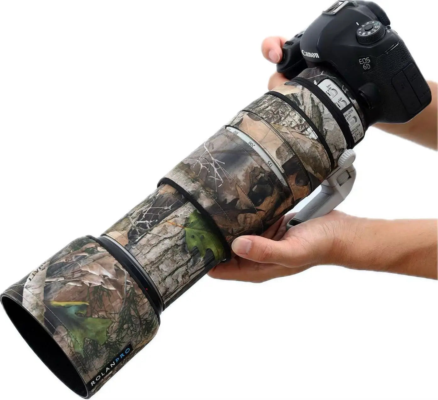 ROLANPRO Camouflage Lens Coat for Canon EF 100-400mm f4.5-5.6 L IS II USM Lens Protective Cover Guns Case Photography Backpack