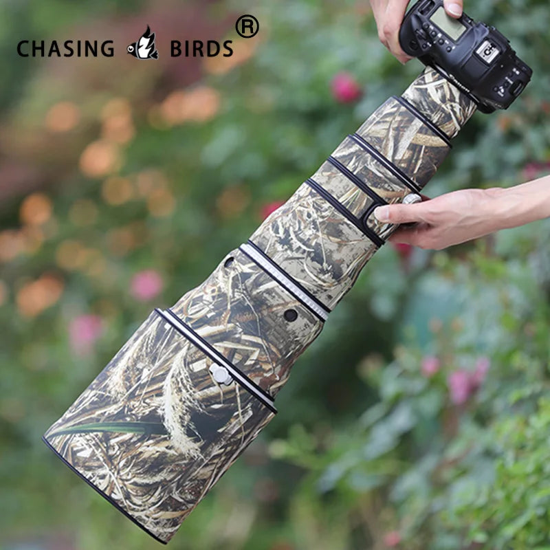CHASING BIRDS camouflage lens coat for CANON EF 600 mm F4 L IS II USM elastic waterproof and rainproof lens protective cover