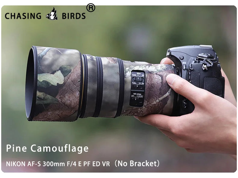 CHASING BIRDS camouflage lens coat for NIKON AF-S 300mm F4 E PF ED VR waterproof and rainproof lens protective cover nikon 300