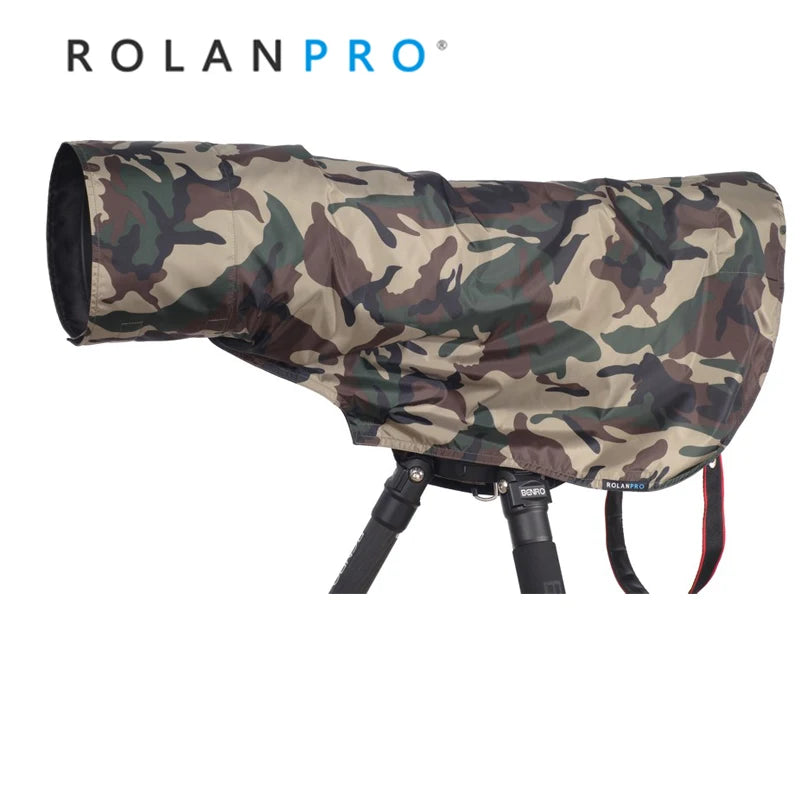 ROLANPRO Rain Cover Raincoat for Telephoto Lens Rain Cover/Lens Raincoat Army Green Camouflage Guns Clothing XL L M S XS XXS