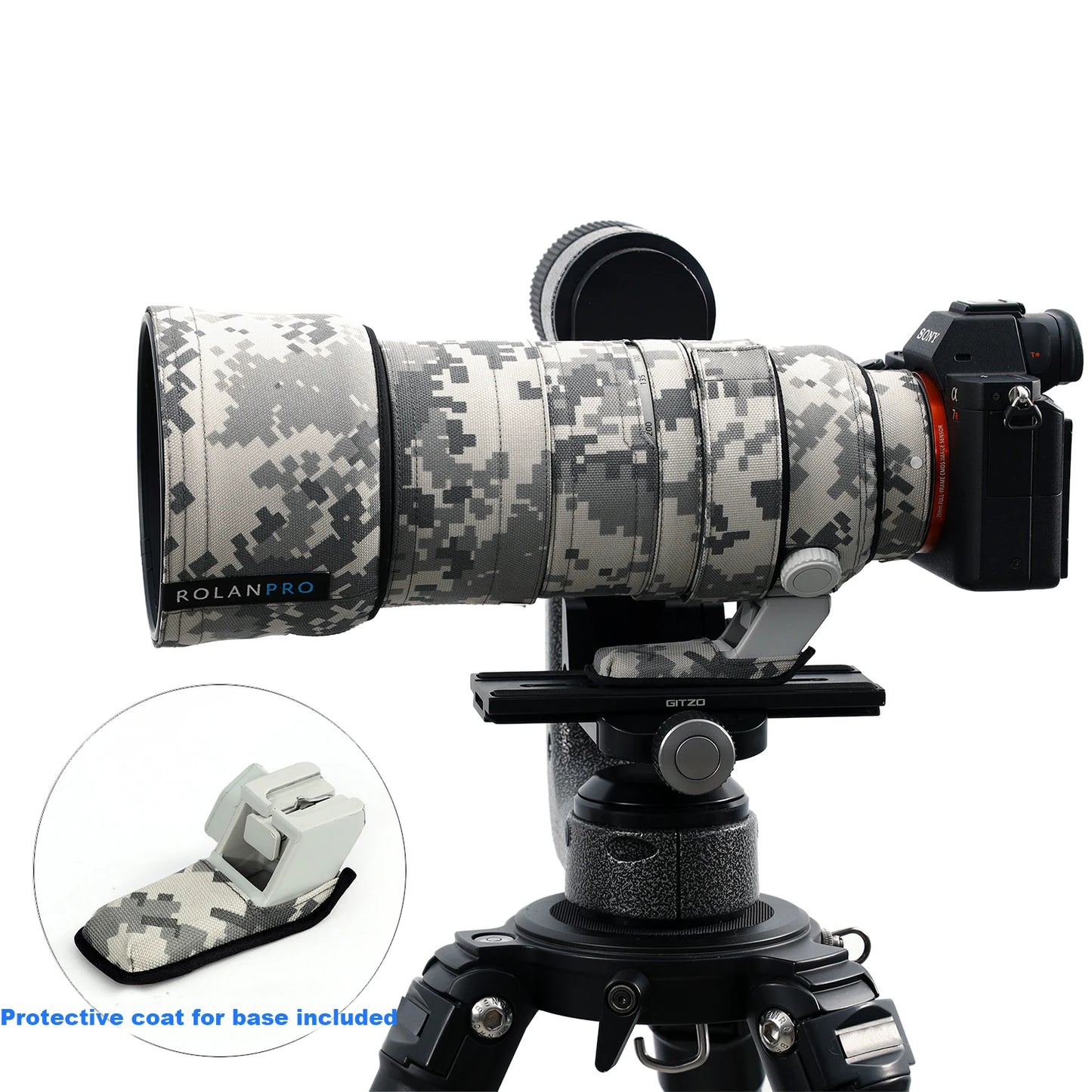 ROLANPRO Waterproof Lens Coat for Sony FE 70-200mm F/2.8 GM OSS II Camouflage SEL70200GM2 Lens Protective Case Guns Cover