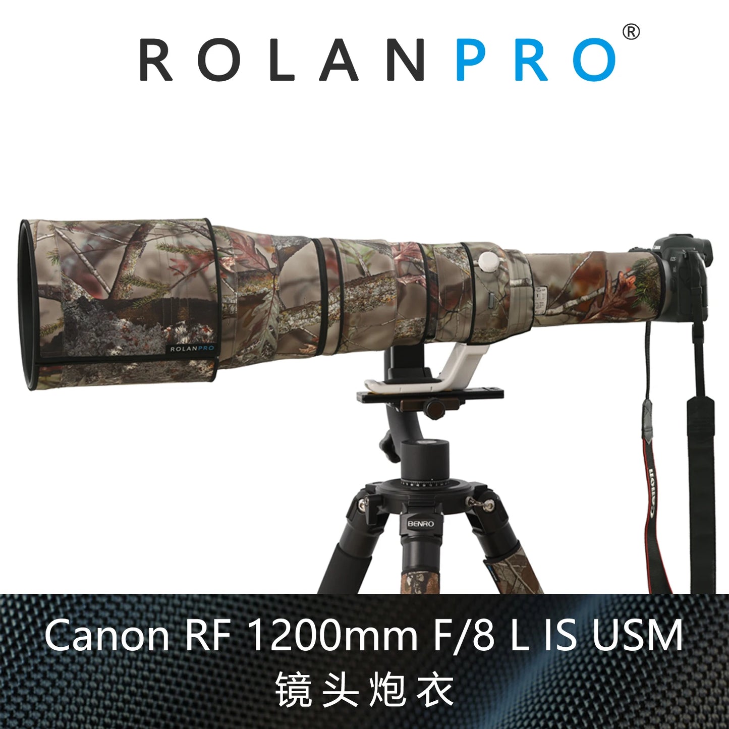 ROLANPRO Waterproof Lens Coat for Canon RF 1200mm F8L IS USM Camouflage Lens Protective Cover Canon rf 1200mm Guns Case