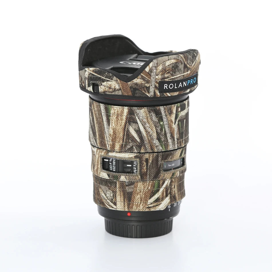 ROLANPRO Lens Coat for Canon EF 16-35mm f4 L IS USM Camouflage Rain Cover Lens Protective Sleeve Guns Case Photography Clothing