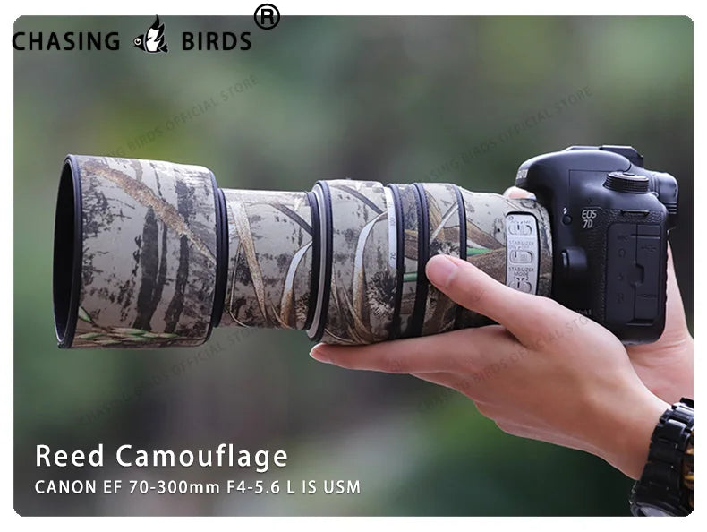 CHASING BIRDS camouflage lens coat for CANON EF 70-300mm IS waterproof and rainproof lens protective cover ef 70300mm lens cover