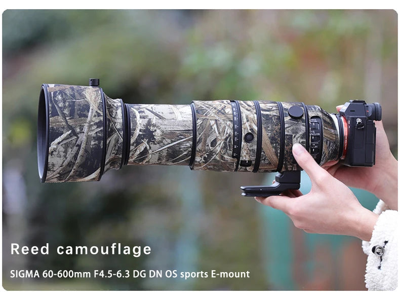 CHASING BIRDS camouflage lens coat for SIGMA 60-600mm F4.5-6.3 DG DN OS Sports E-mount waterproof lens protective cover